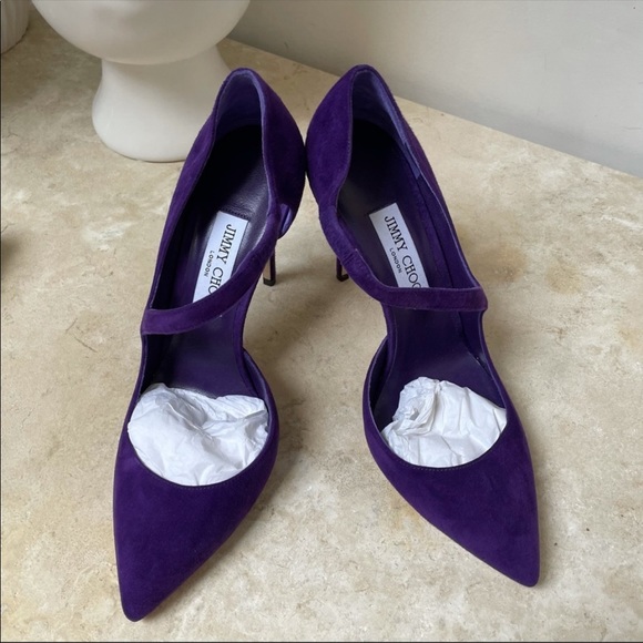 Jimmy choo purple suede crossover bump - Picture 3 of 8